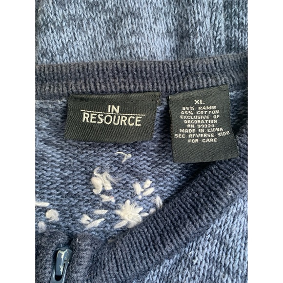 In Resource Zip Up Snowman Sweater Women’s Size XL - Picture 3 of 6